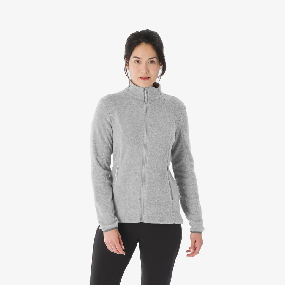 quechua-mh120-fleecejacke-damen-hellgrau-gr-e-m image 1