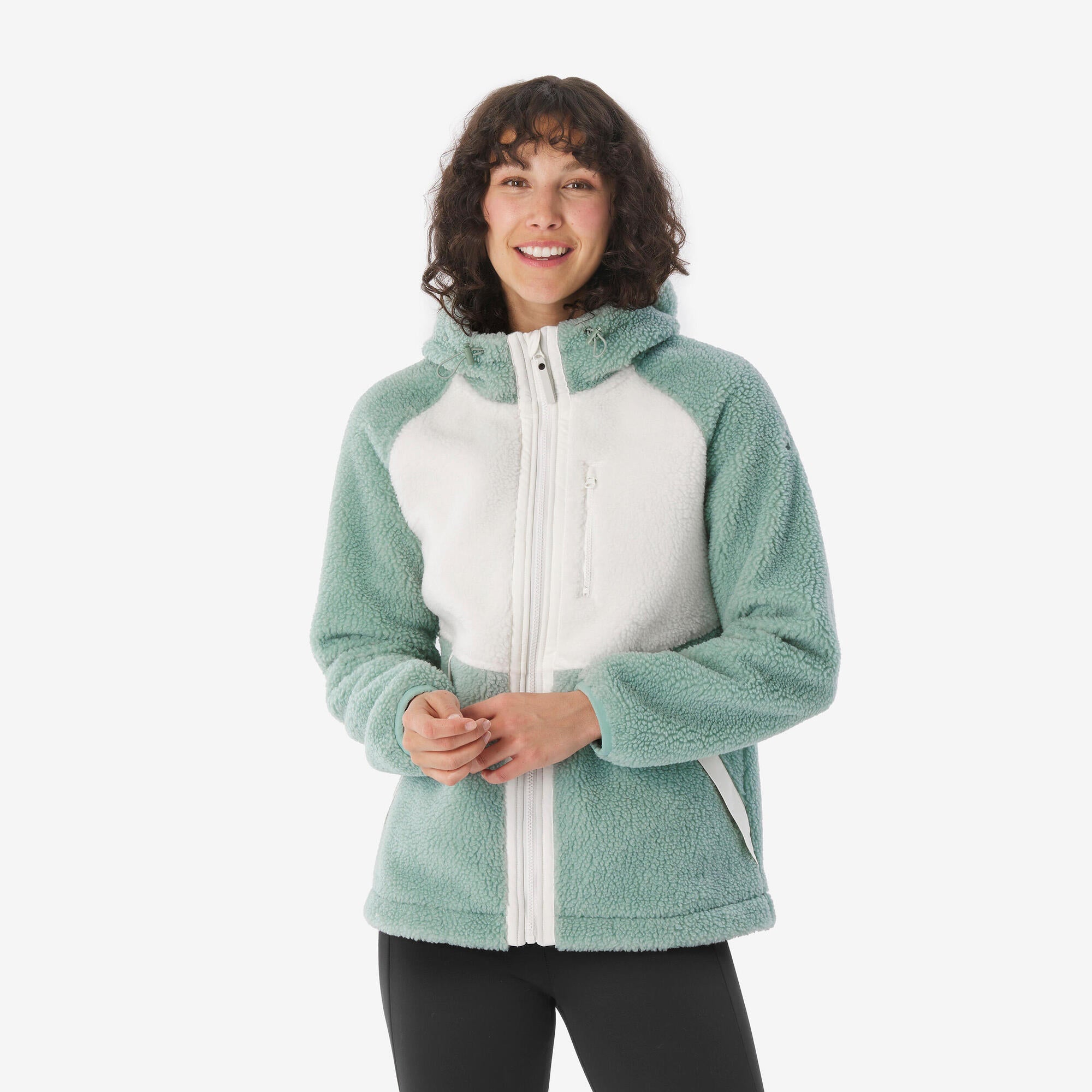 quechua-nh900-sherpa-fleecejacke-damen-verdigris-warm image 1