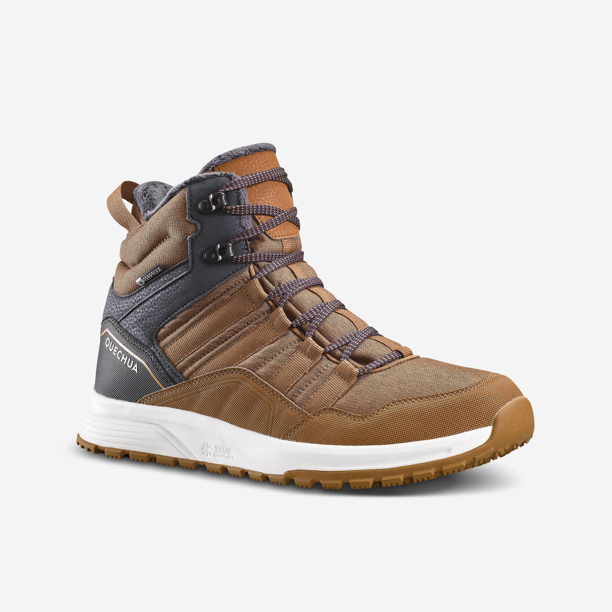 quechua-sh100-x-warm-wanderschuhe-wasserdicht-zimtbraun image 1