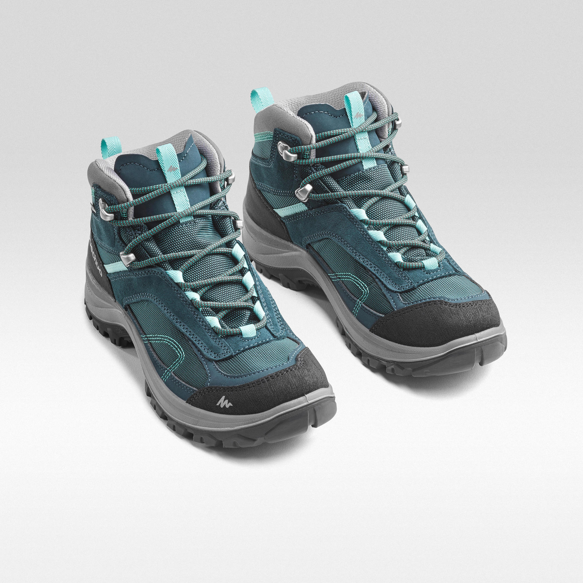 quechua-mh100-wanderschuhe-damen-petrolblau-wasserdicht-mid image 5