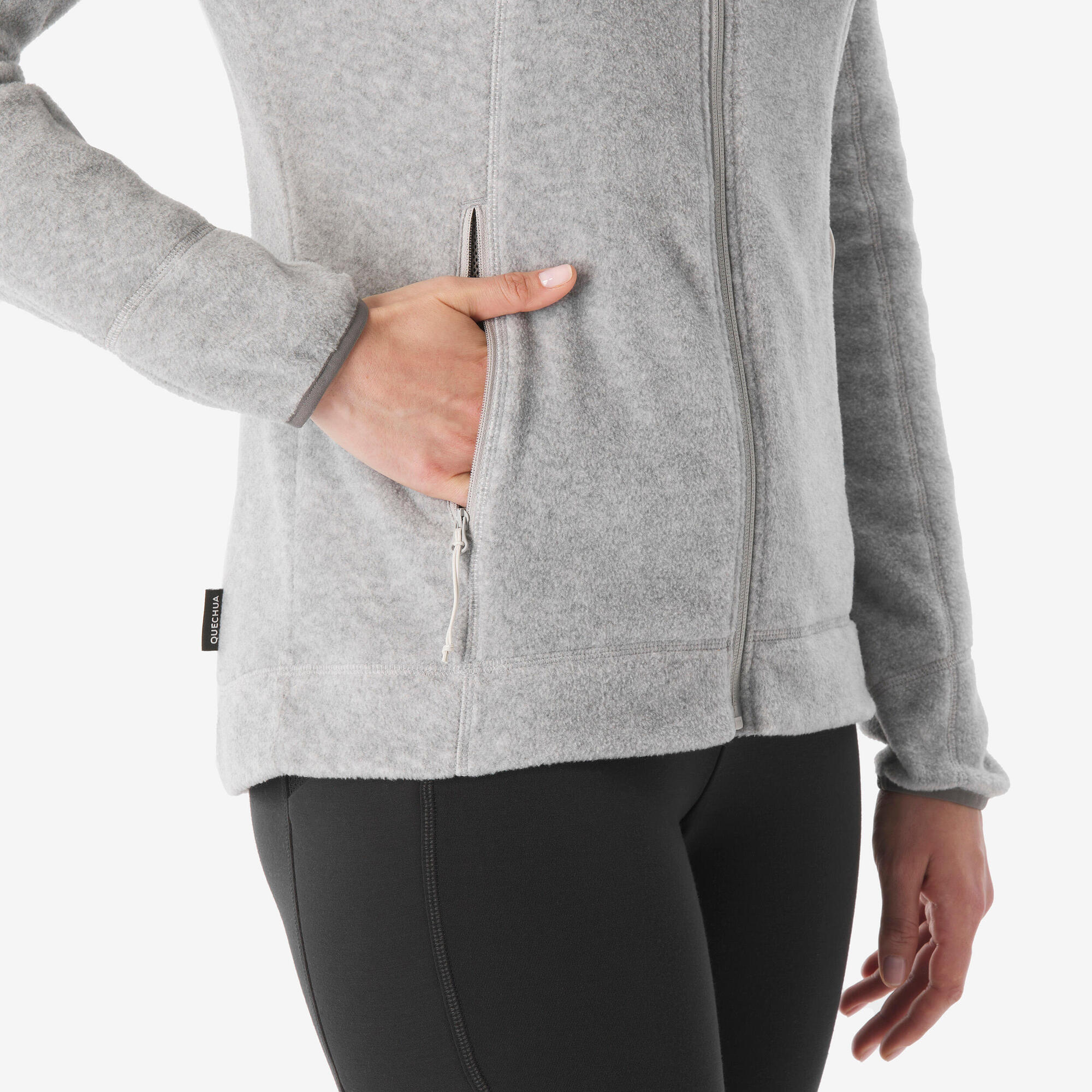 quechua-mh120-fleecejacke-damen-hellgrau-gr-e-m image 5