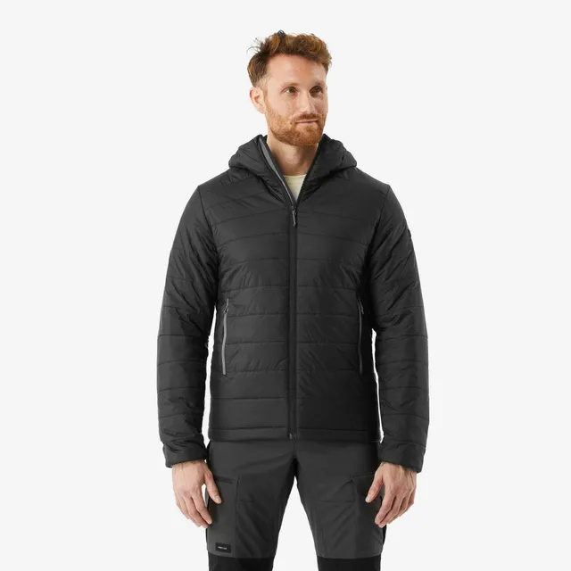 forclaz-mt100-herren-steppjacke-schwarz-mit-kapuze image 1