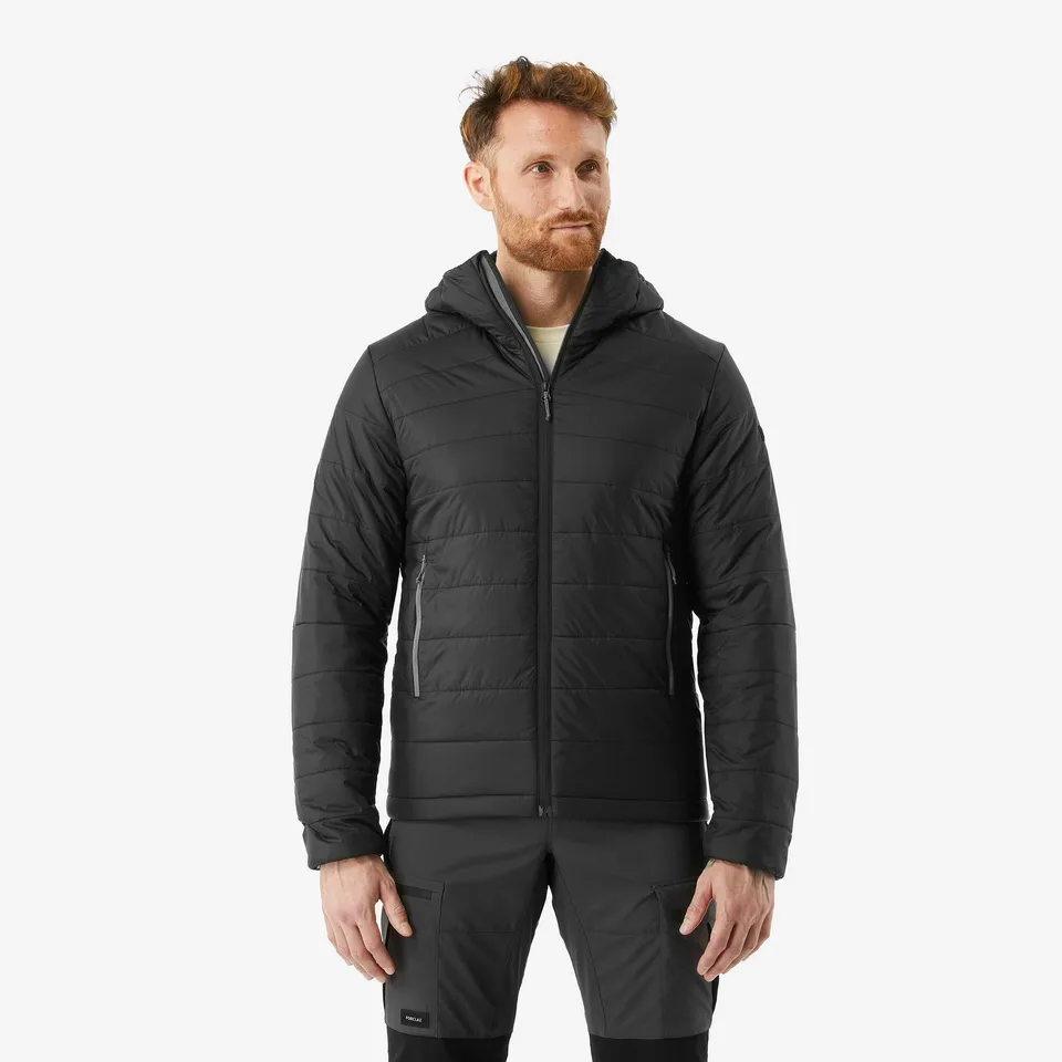 forclaz-mt100-herren-steppjacke-schwarz-mit-kapuze image 1
