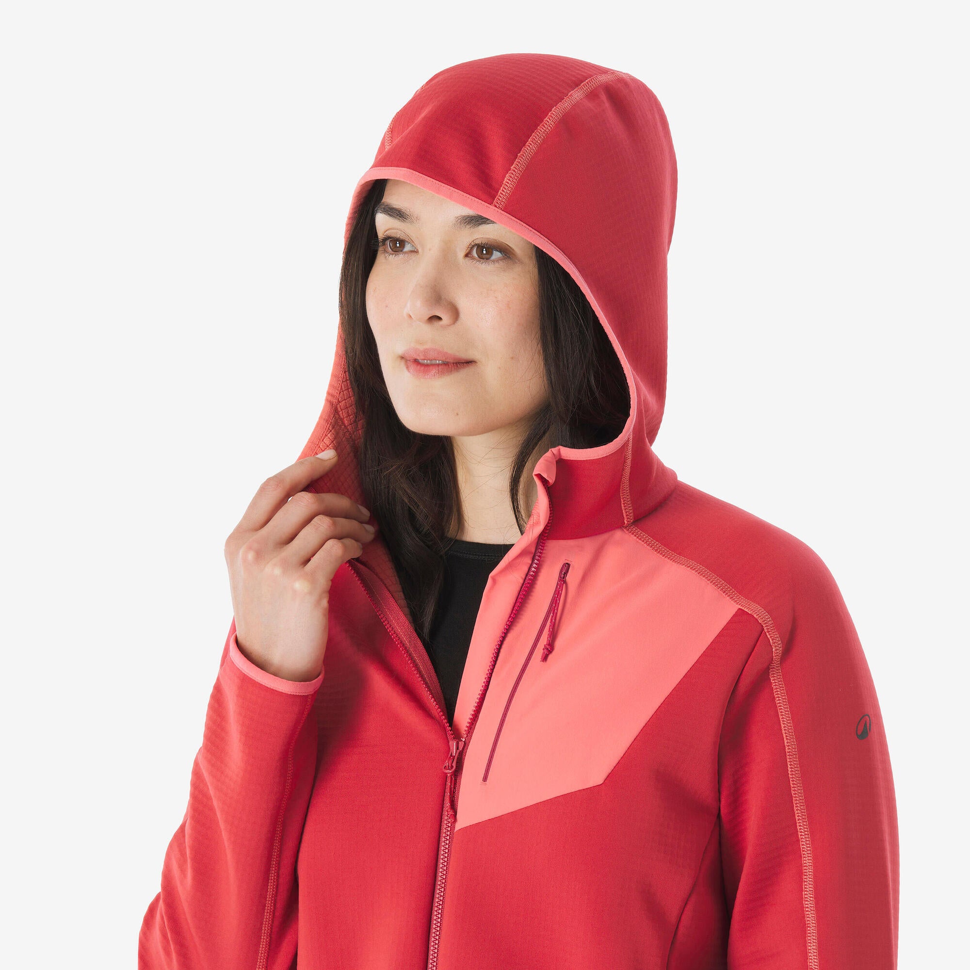 quechua-mh500-damen-fleecejacke-bordeaux-mit-reissverschluss image 6