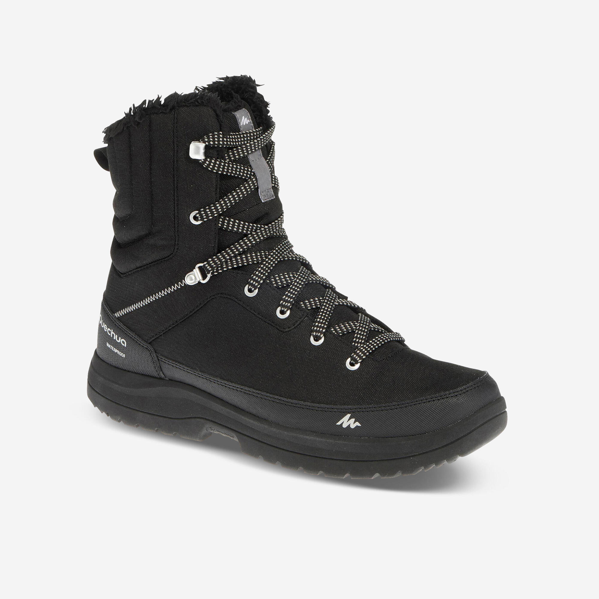 quechua-nh100-wanderstiefel-herren-schwarz-warm-wasserdicht image 1