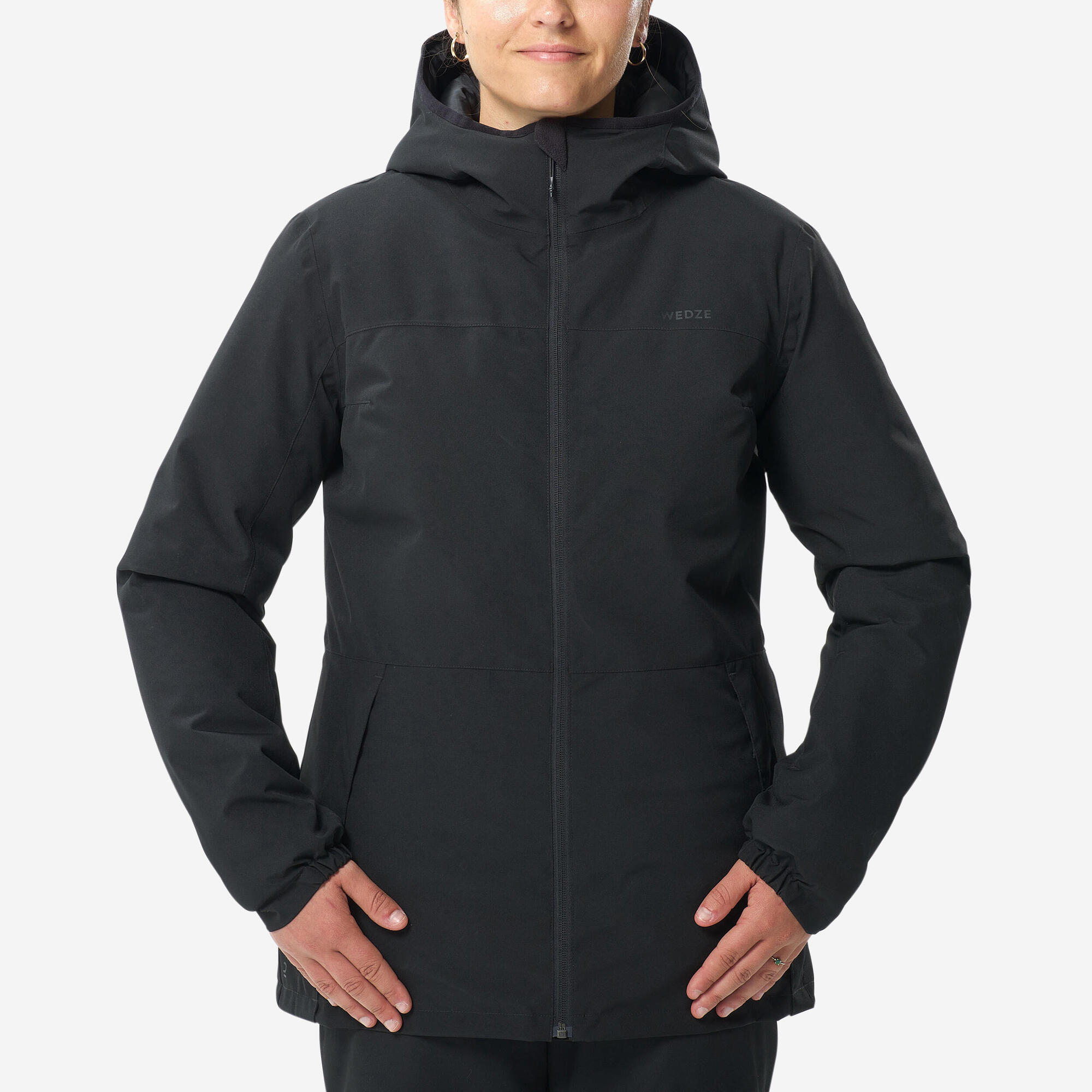 wedze-100-damen-skijacke-smoked-black-wasserdicht image 1