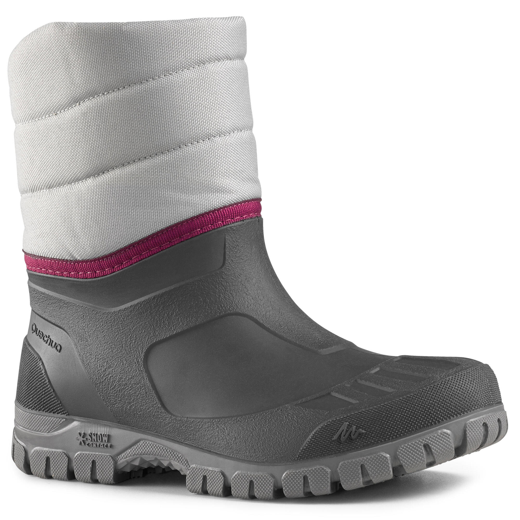 quechua-sh100-schneestiefel-damen-grau-wasserdicht-warm image 1