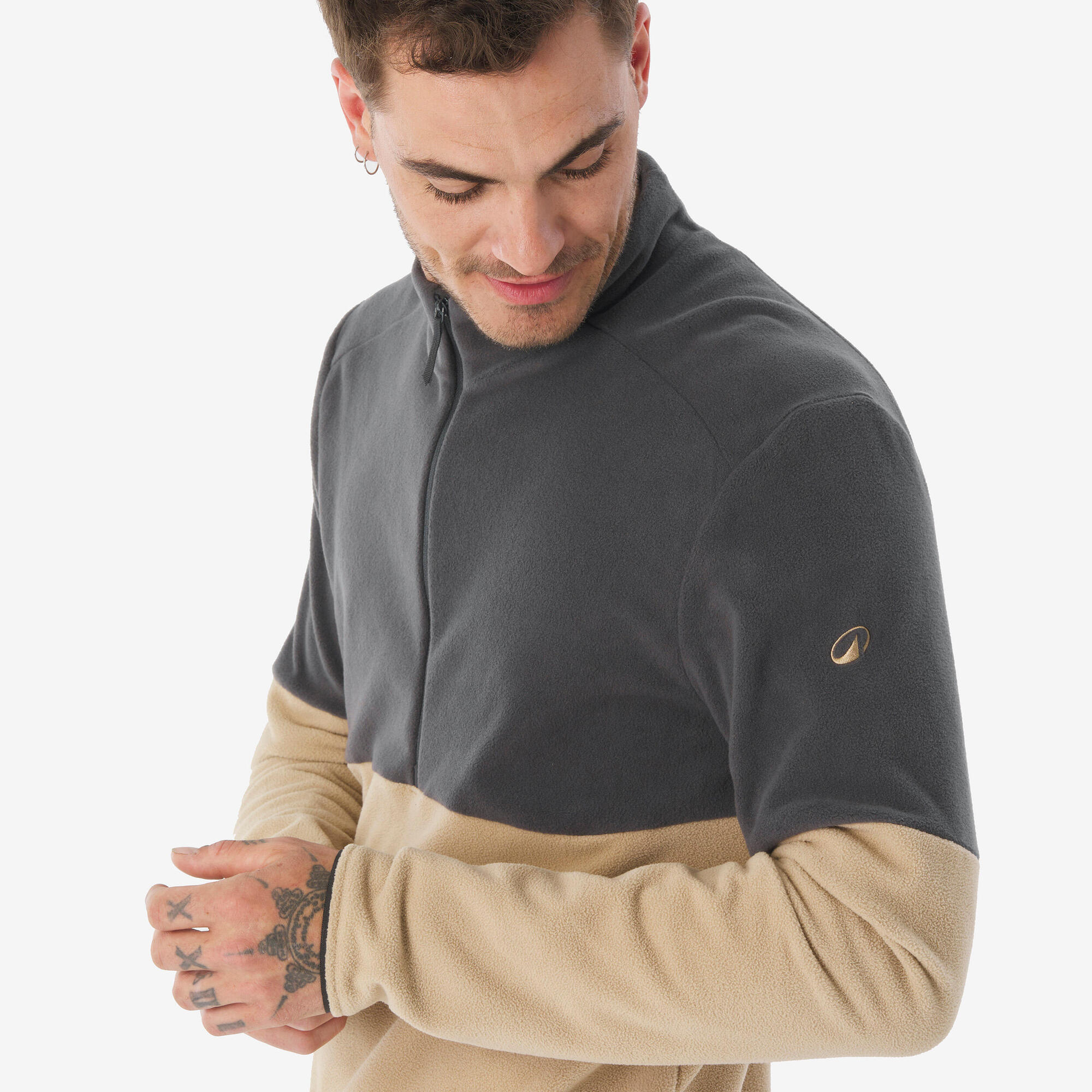 quechua-mh500-herren-fleece-half-zip-leicht-sand image 5