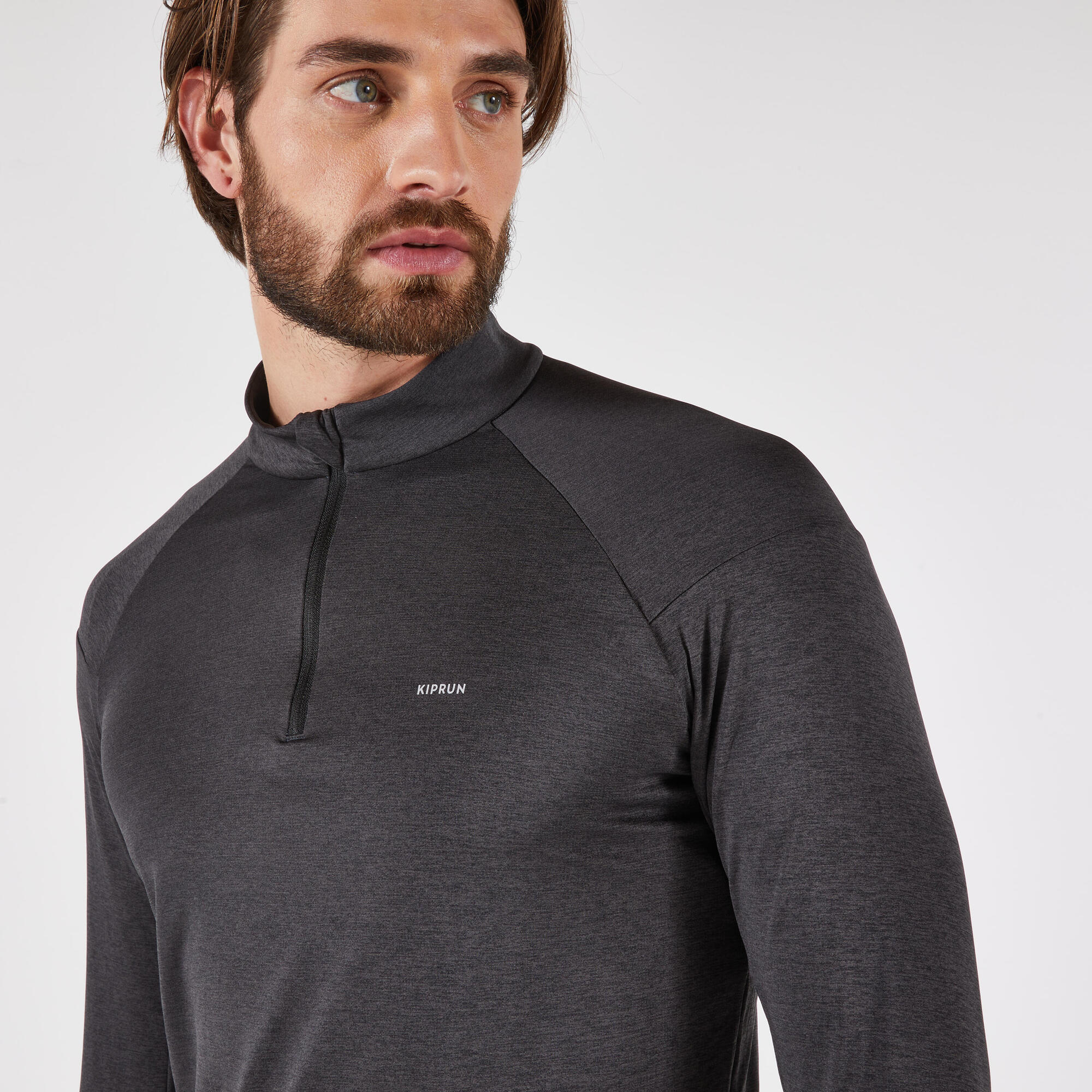 kiprun-100-laufshirt-herren-langarm-schwarz-half-zip image 5