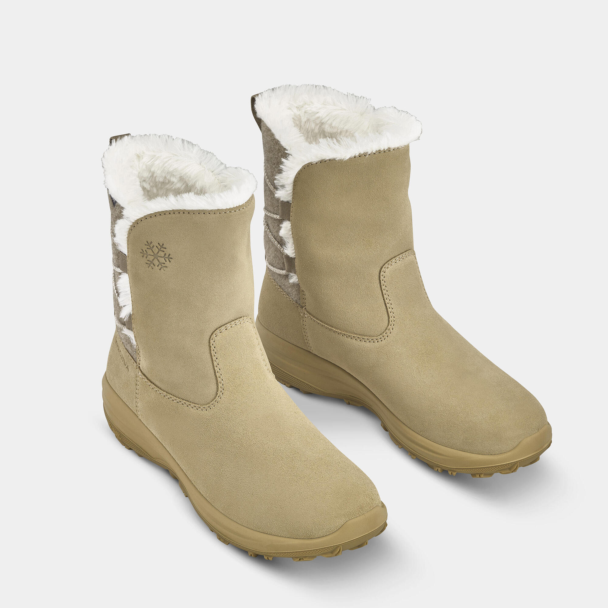 quechua-sh500-warm-schneestiefel-damen-sand-wasserdicht image 2