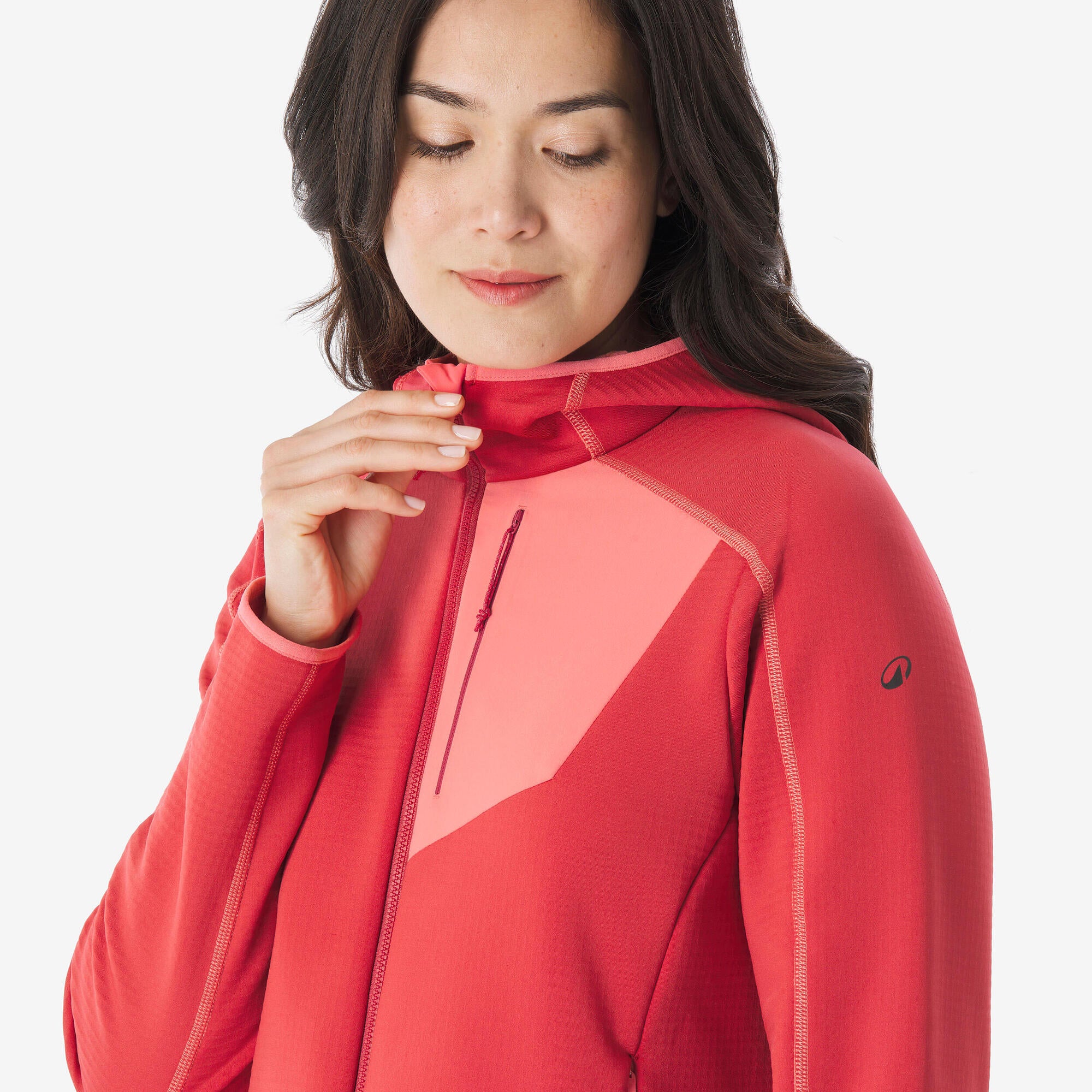 quechua-mh500-damen-fleecejacke-bordeaux-mit-reissverschluss image 7