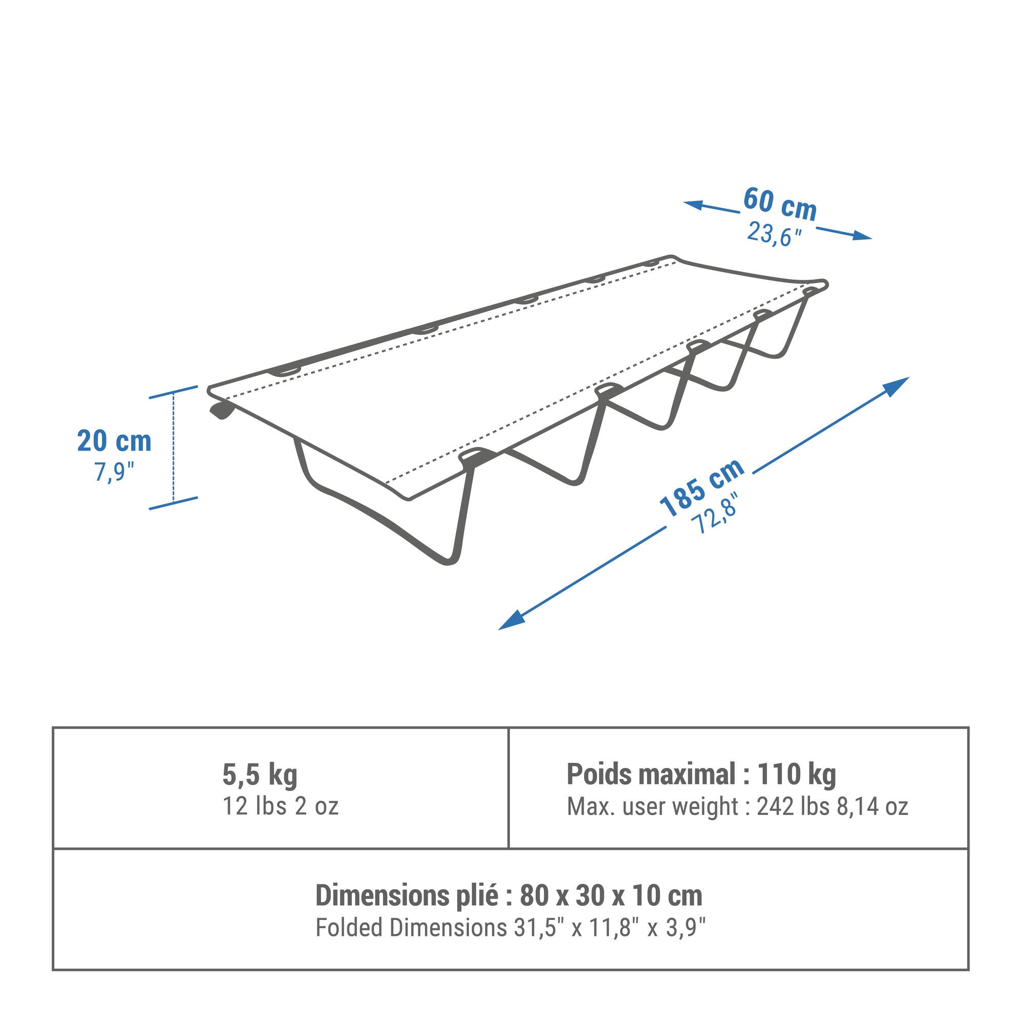 quechua-camp-bed-feldbett-gr-n-1-person-185-cm-klappbar image 2