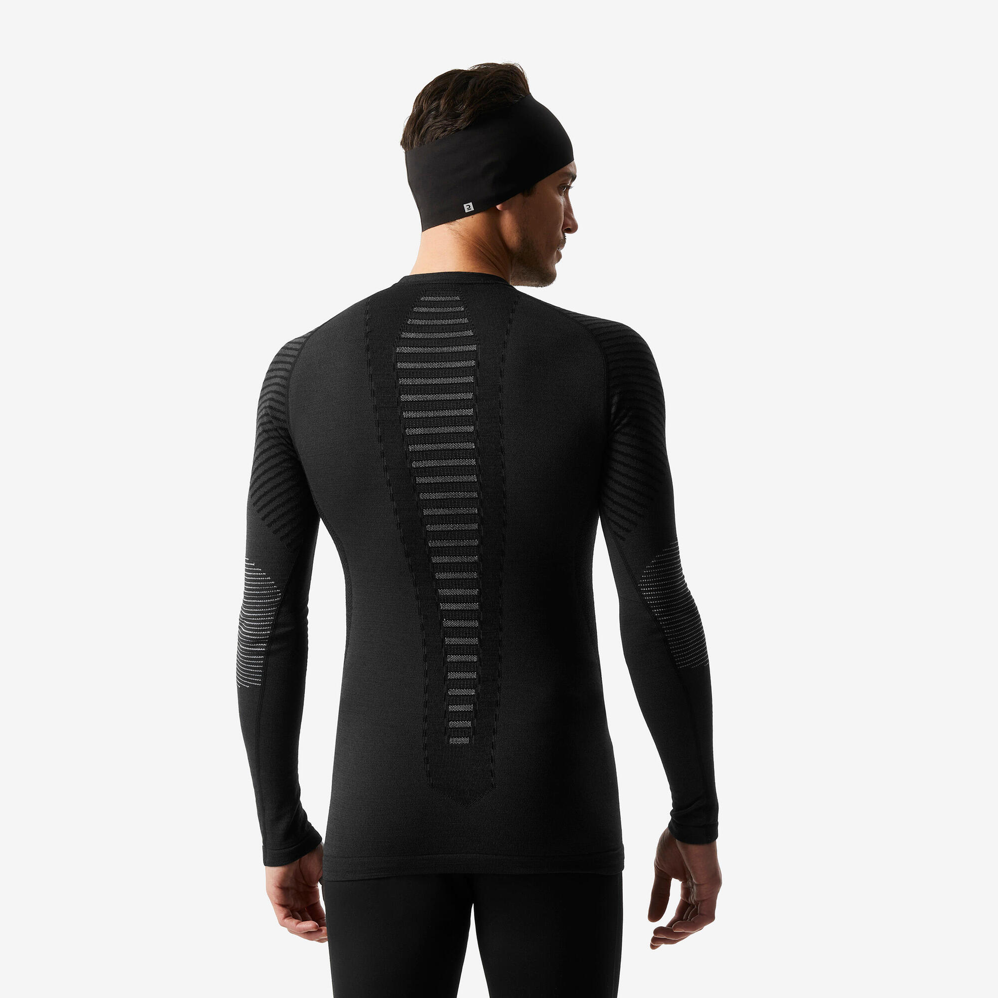wedze-bl900-unterhemd-herren-wolle-schwarz-warm image 2