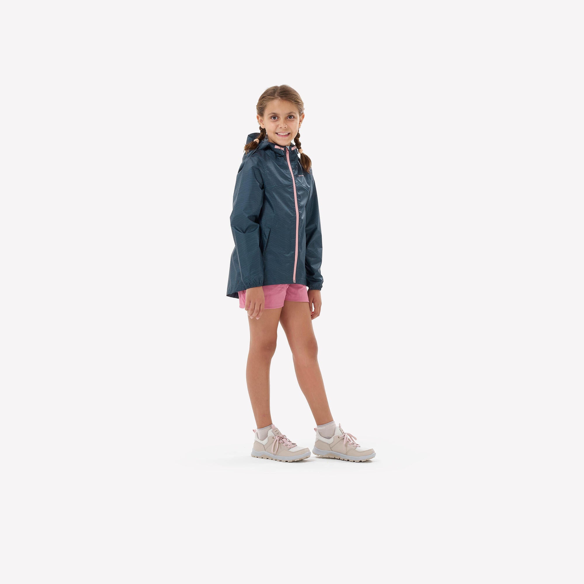 quechua-mh150-wanderjacke-kinder-grau-wasserdicht-winddicht image 2