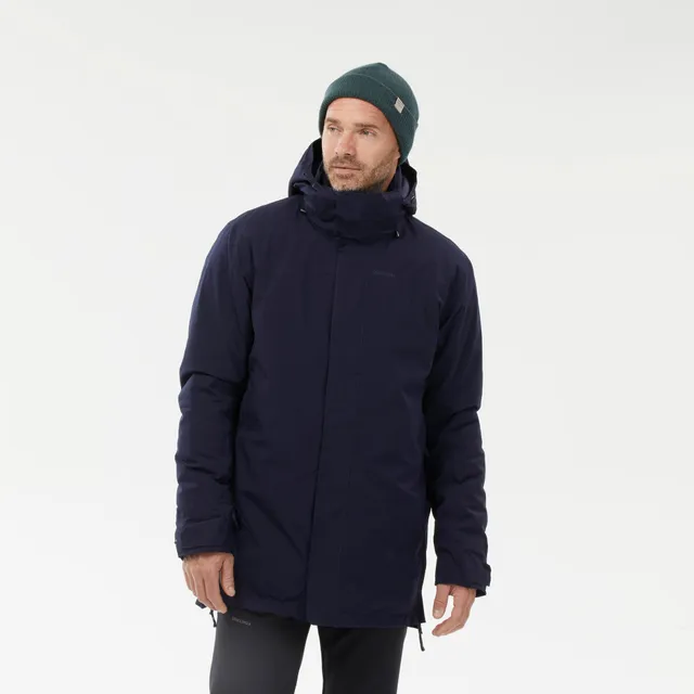quechua-nh500-parka-herren-asphaltblau-wasserdicht-winter image 1