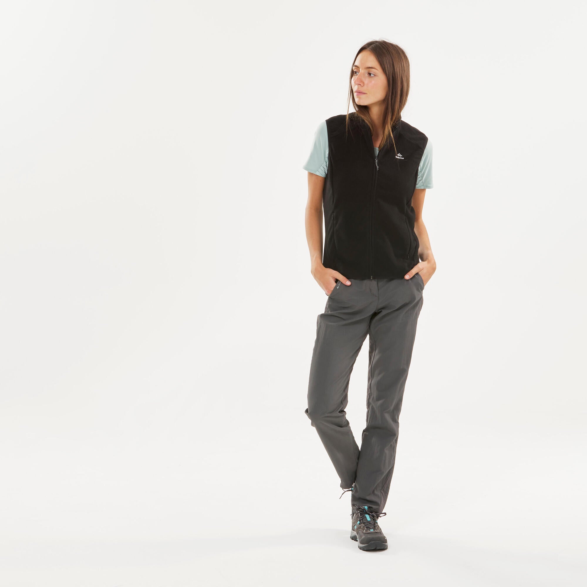 quechua-mh120-fleeceweste-damen-schwarz-leicht image 2