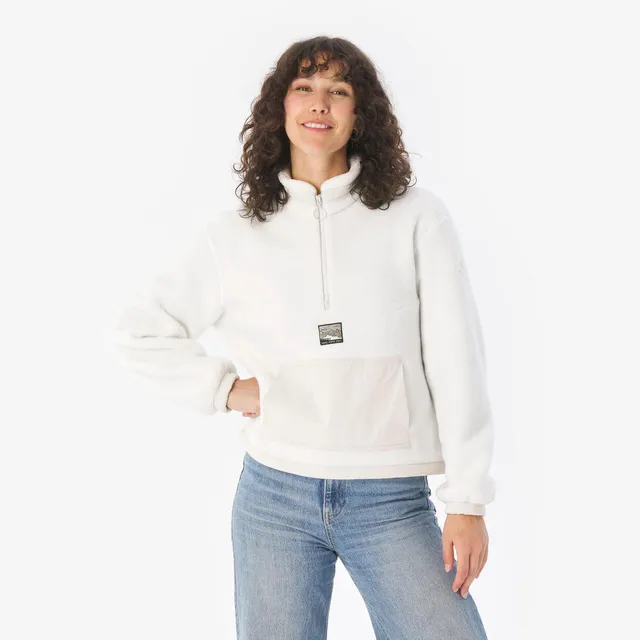 quechua-mh100-sherpa-fleecepullover-damen-naturweiss image 1