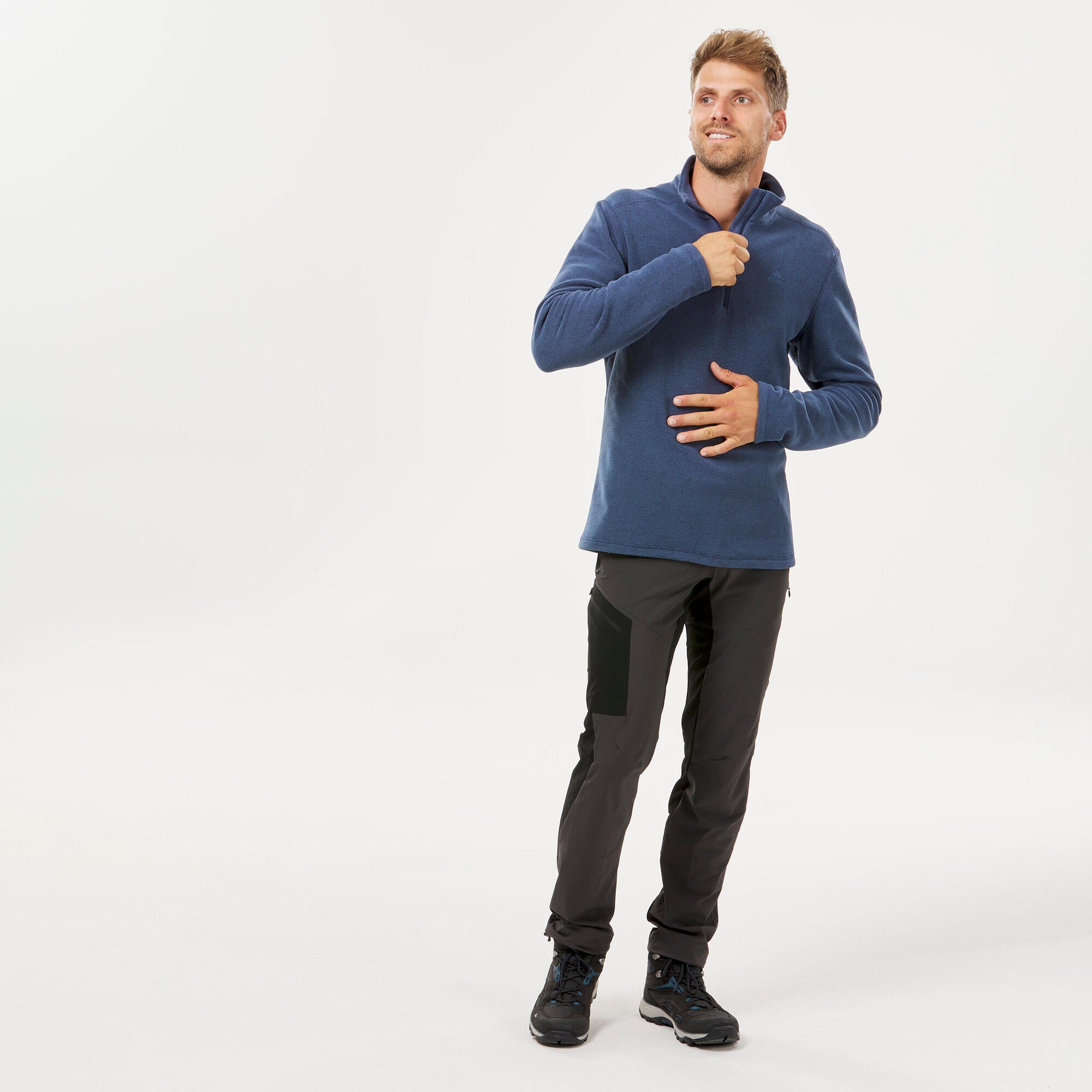 quechua-mh100-herren-fleecepullover-half-zip-schieferblau image 2