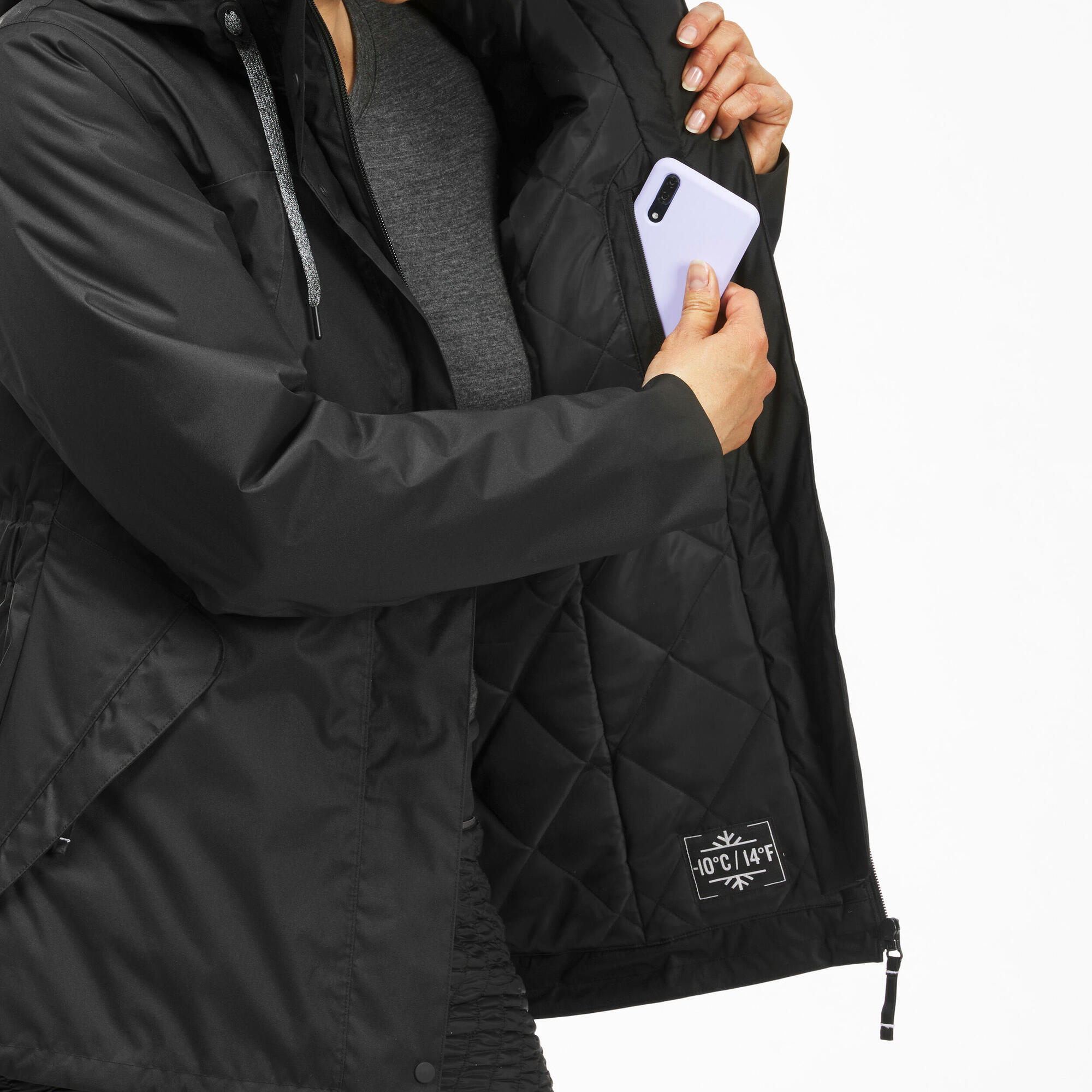 quechua-nh500-winterjacke-damen-schwarz-wasserdicht-10-c image 7