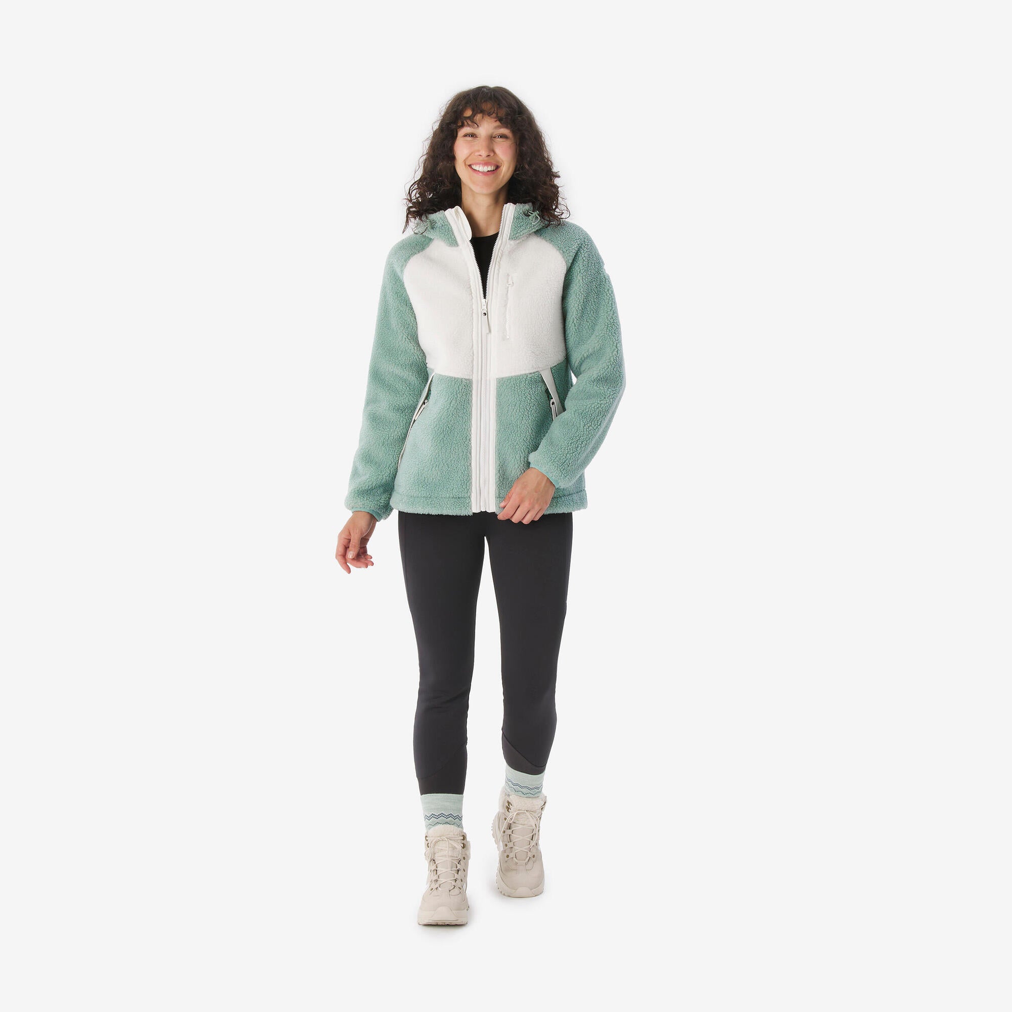 quechua-nh900-sherpa-fleecejacke-damen-verdigris-warm image 2