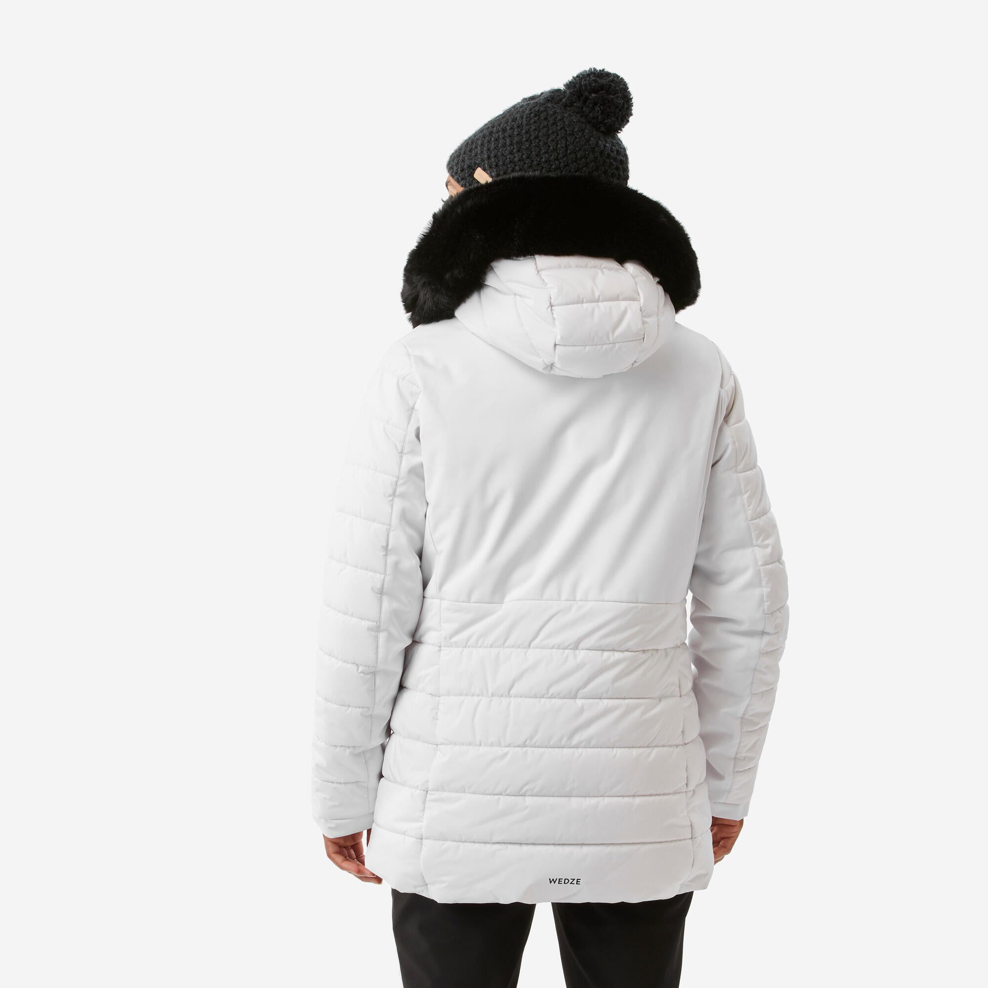 wedze-100-damen-skijacke-mittellang-snowy-white image 2