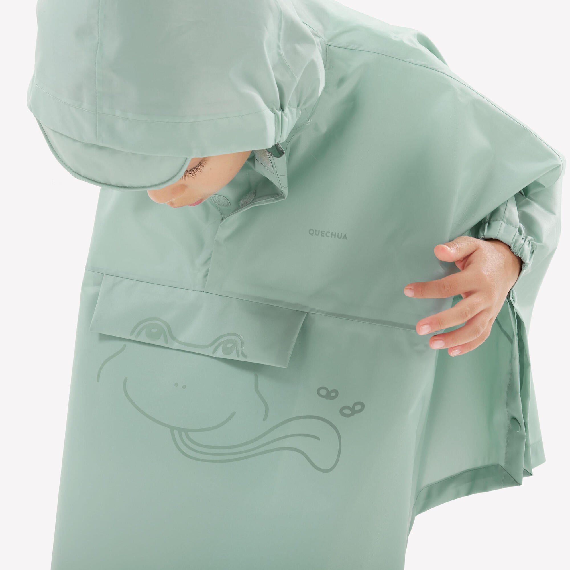 quechua-mh100-regenponcho-kinder-verdigris-2-6-jahre image 4