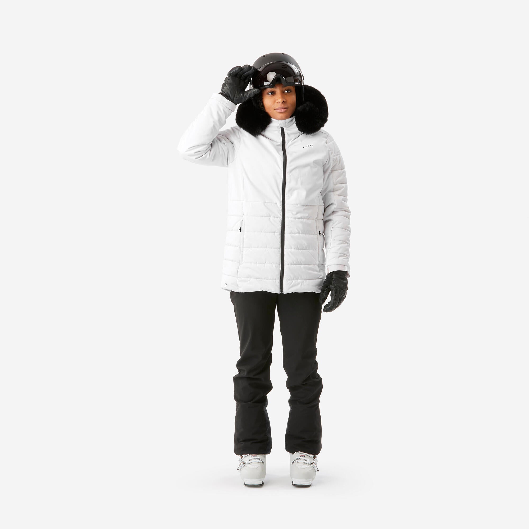 wedze-100-damen-skijacke-mittellang-snowy-white image 3