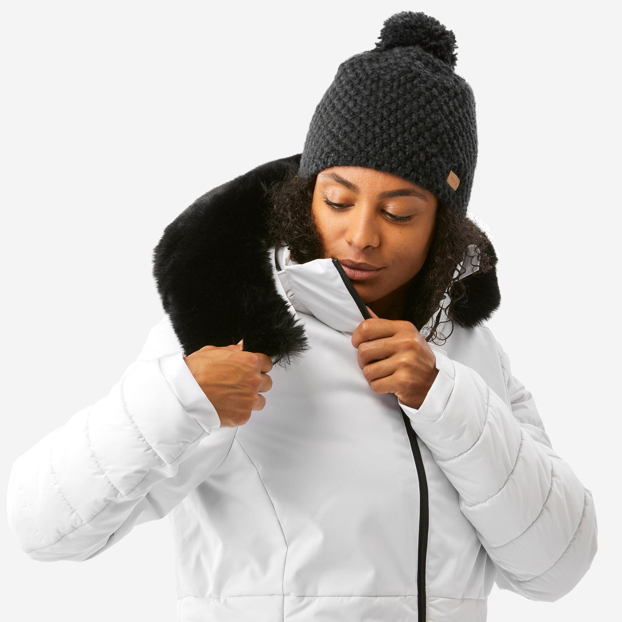 wedze-100-damen-skijacke-mittellang-snowy-white image 7