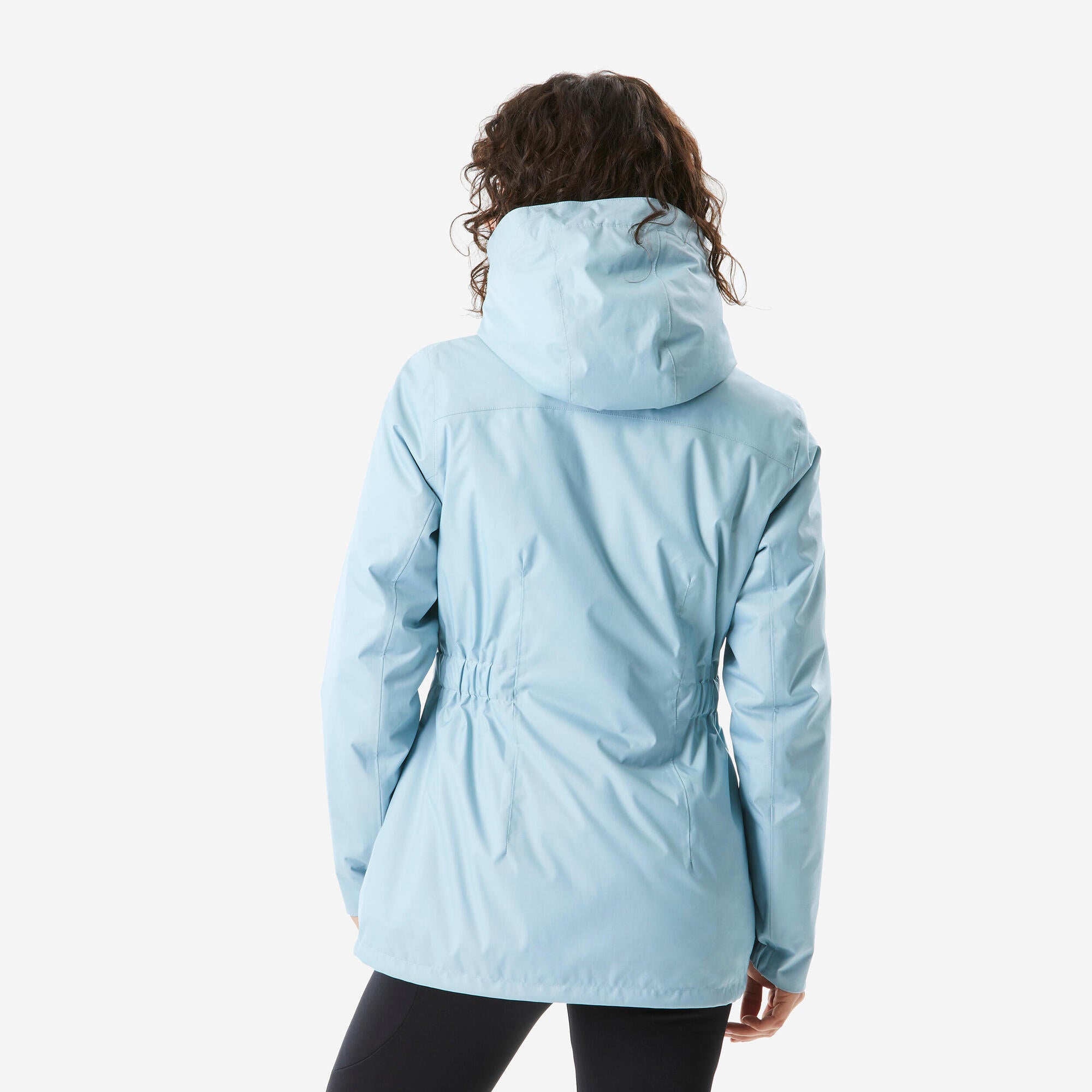 quechua-nh500-winterjacke-damen-hellgrau-blau-wasserdicht image 4