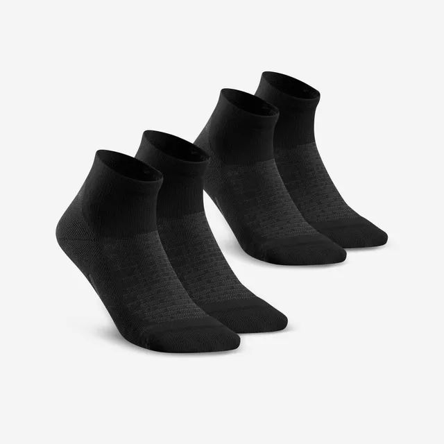 quechua-hike-100-mid-wandersocken-schwarz-2er-pack image 1