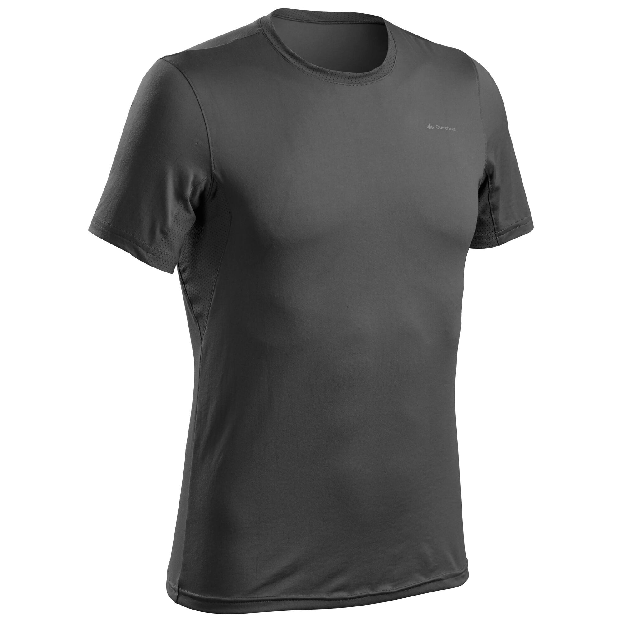 quechua-mh100-t-shirt-herren-carbon-gray-synthetisch image 1