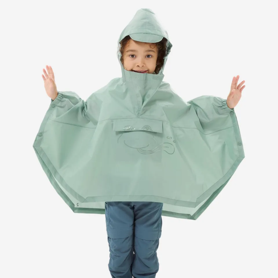 quechua-mh100-regenponcho-kinder-verdigris-2-6-jahre image 1