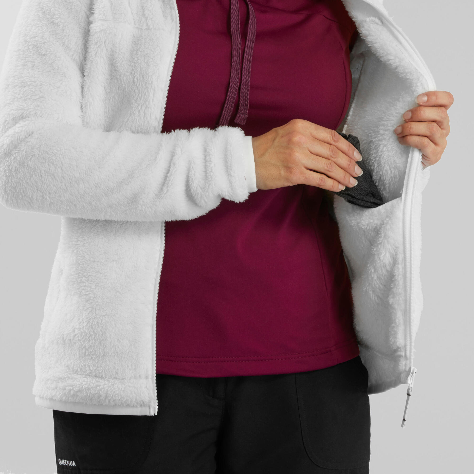 quechua-sh500-fleecejacke-damen-mit-kapuze-warm image 5