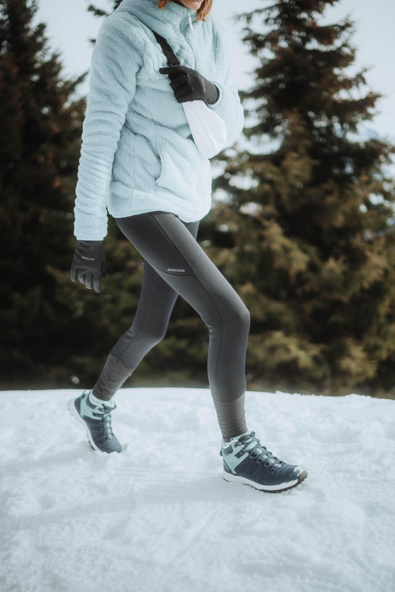 quechua-nh500-wanderleggings-damen-schwarz-warm-winter image 7