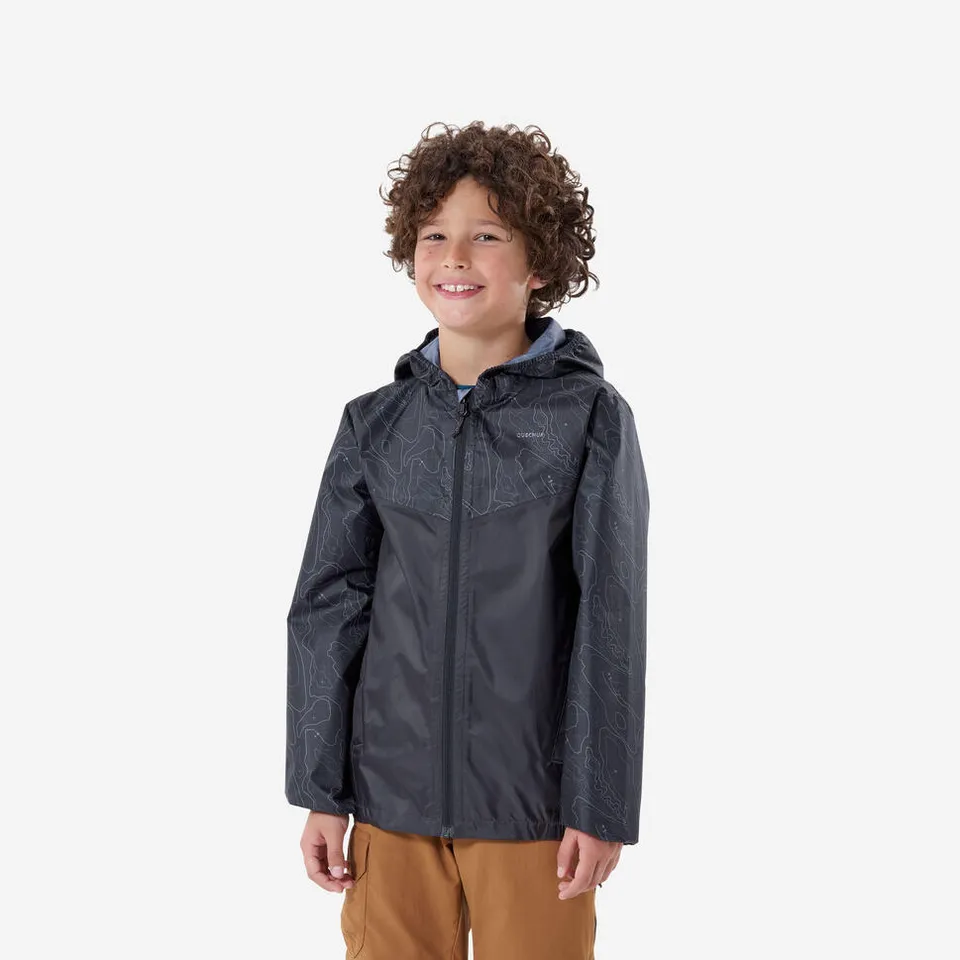 quechua-mh150-kinder-wanderjacke-carbon-gray-wasserdicht image 1