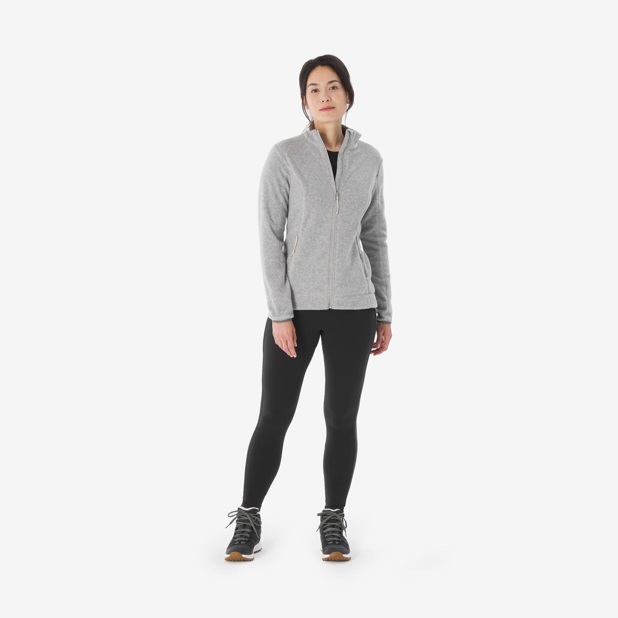 quechua-mh120-fleecejacke-damen-hellgrau-gr-e-m image 2