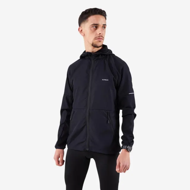 kiprun-run-100-laufjacke-herren-smoked-black-winddicht image 1