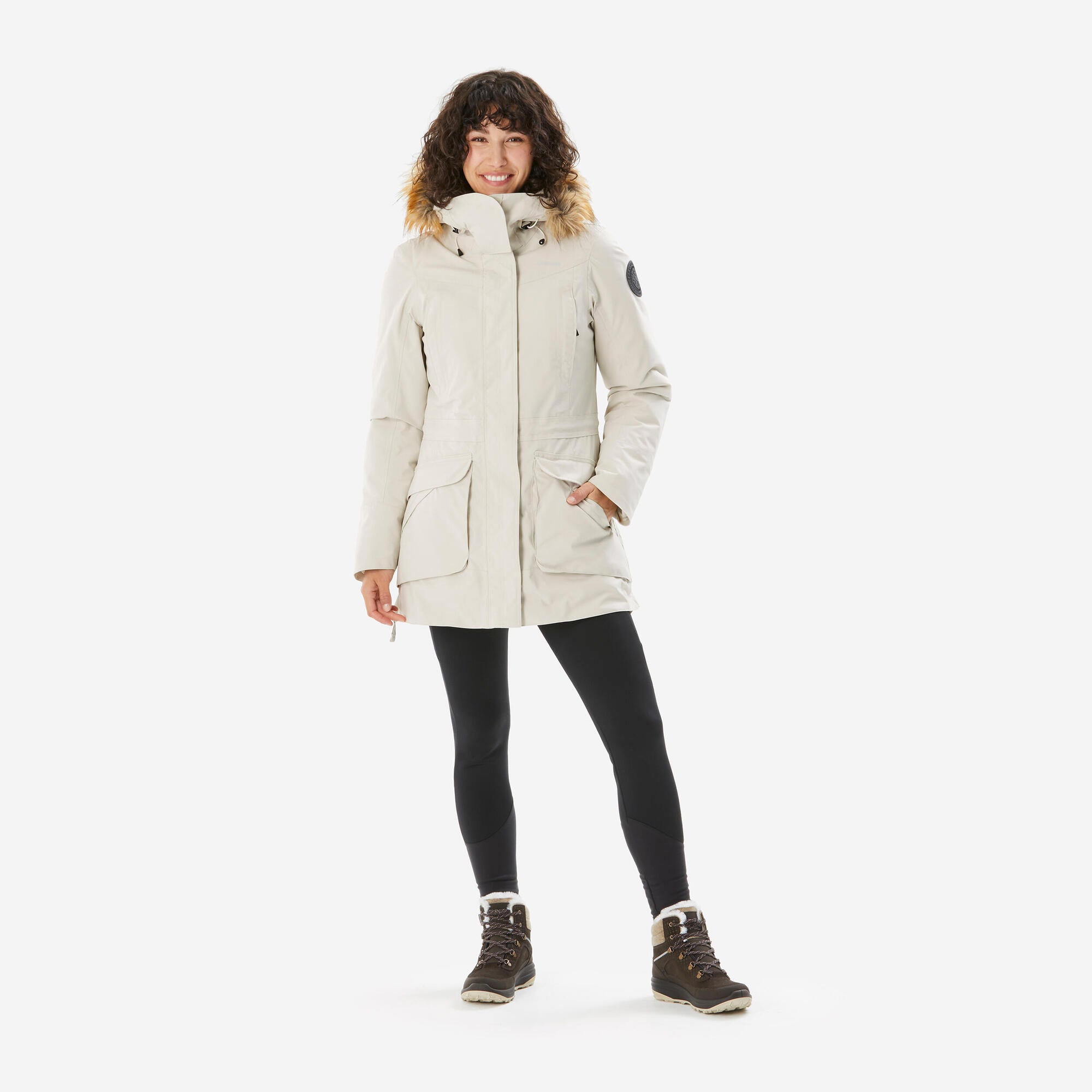 quechua-nh900-damen-parka-wasserdicht-leinen-warm image 2