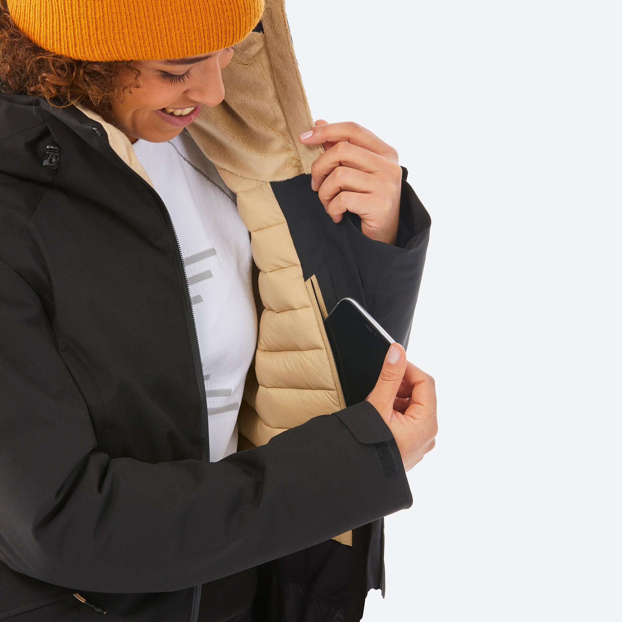 wedze-500-skijacke-damen-smoked-black-wasserdicht image 8