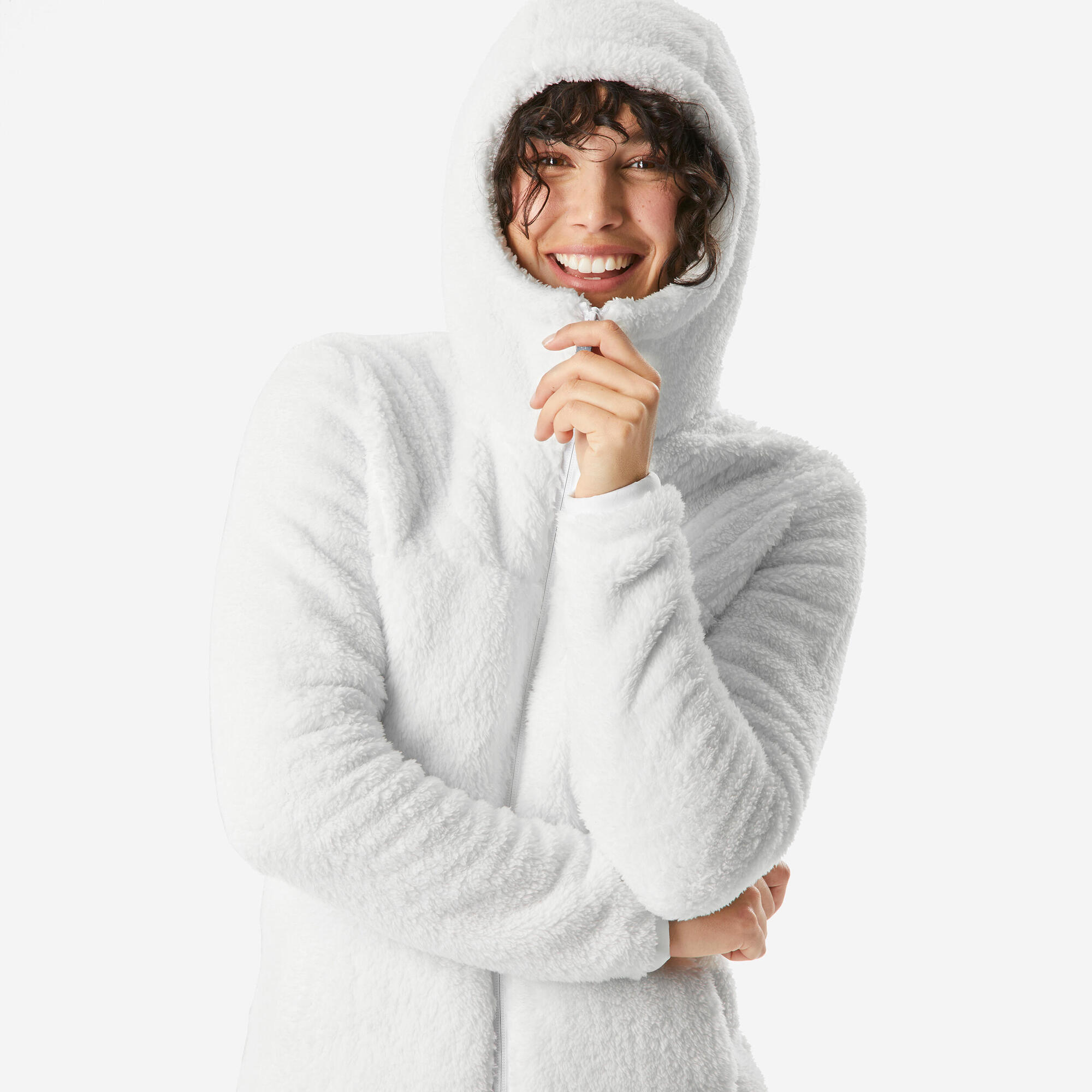 quechua-sh500-fleecejacke-damen-mit-kapuze-warm image 3