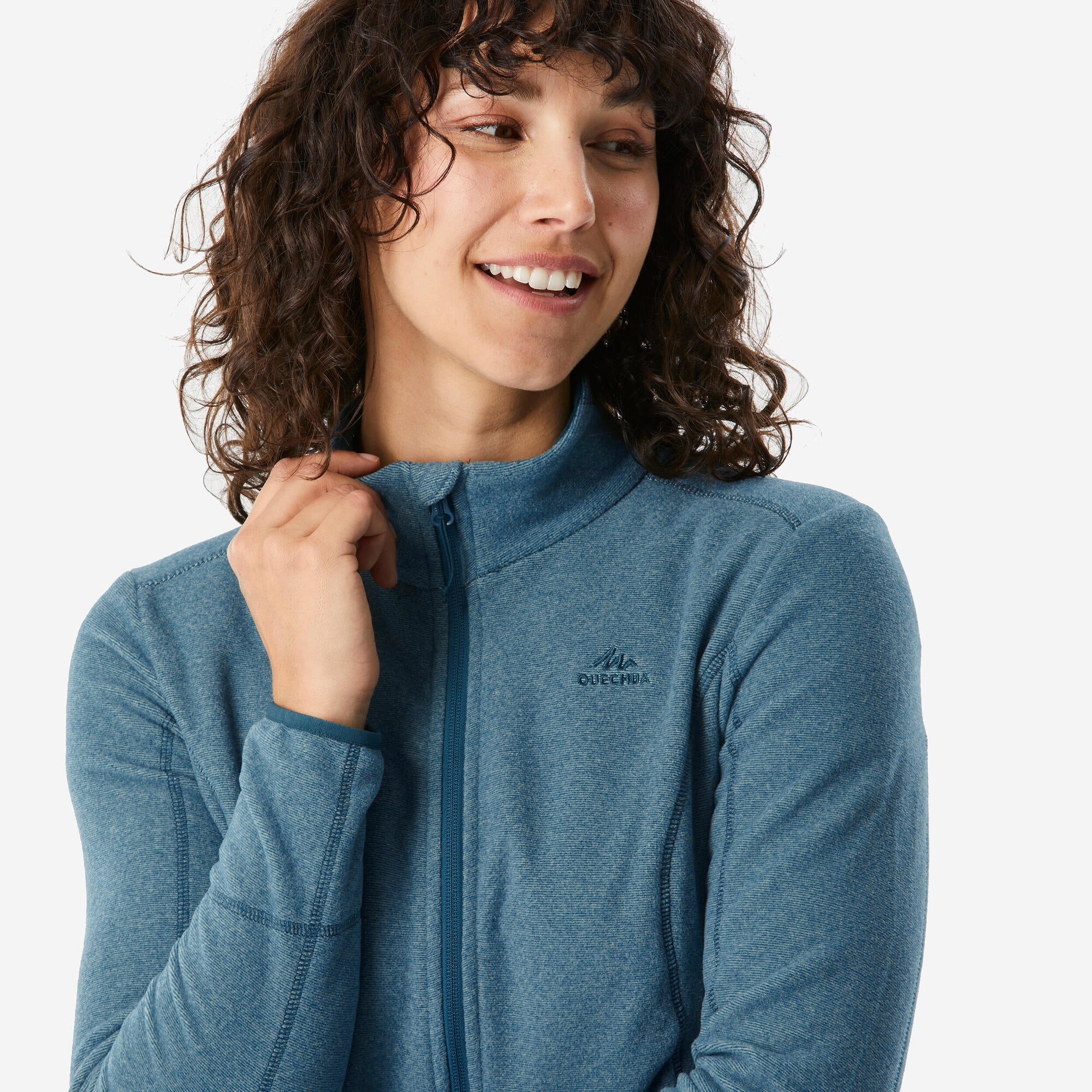 quechua-mh120-fleecejacke-damen-petrol-warm image 4
