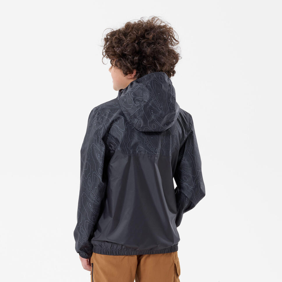 quechua-mh150-kinder-wanderjacke-carbon-gray-wasserdicht image 2