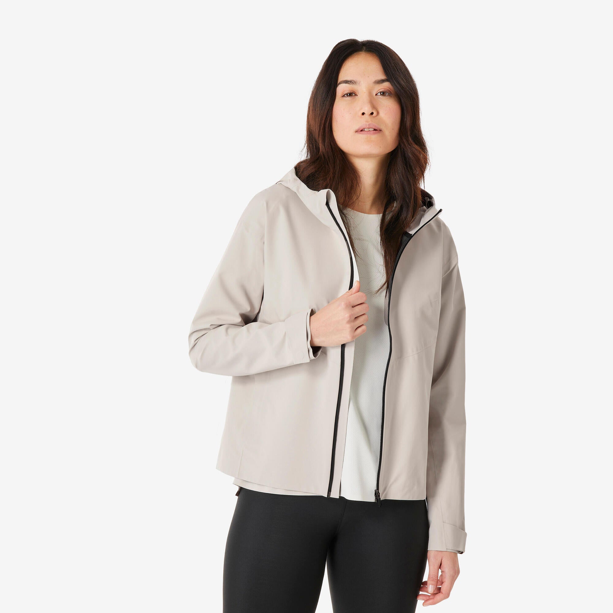 quechua-mh100-regenjacke-damen-pearl-beige-wasserdicht image 8