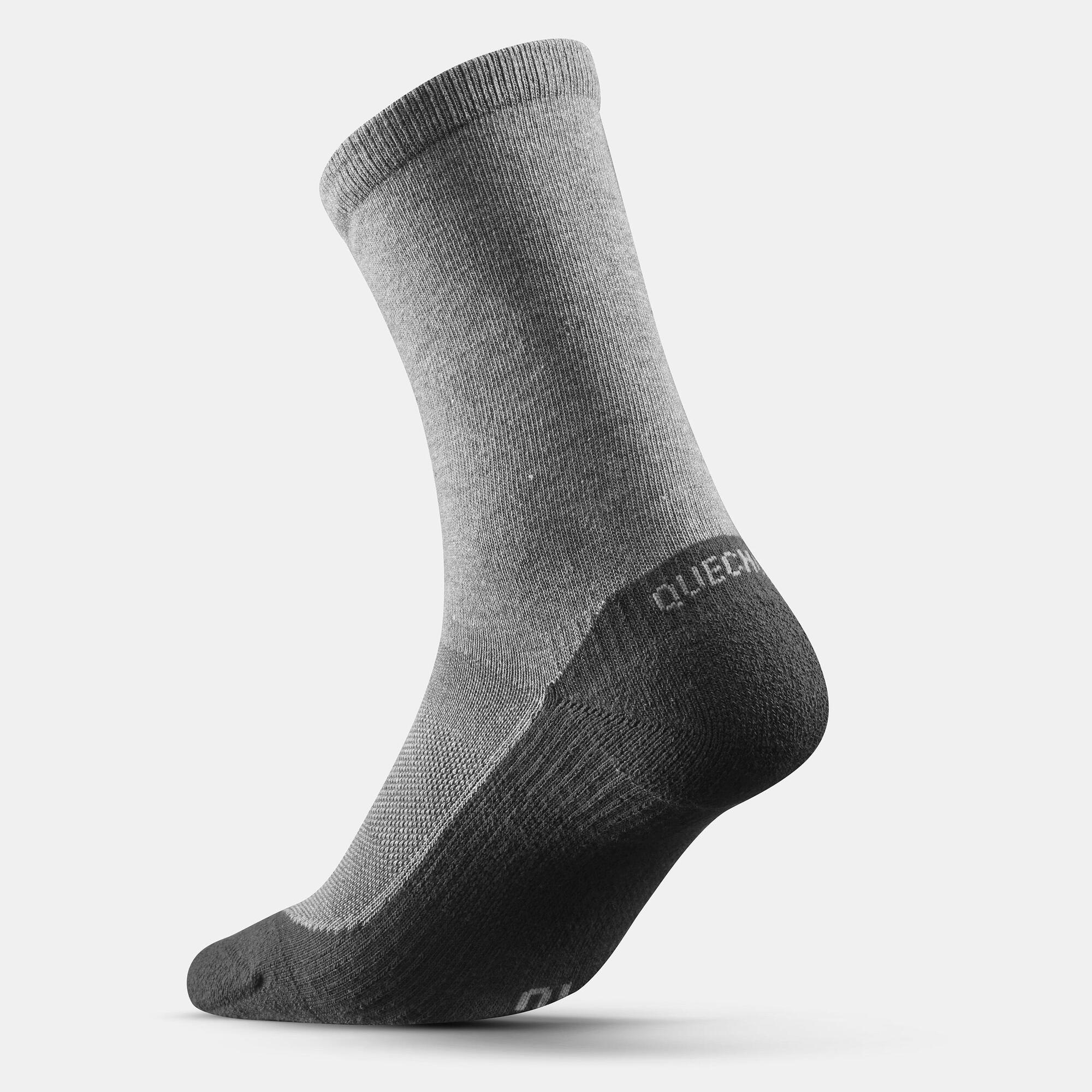 quechua-hike-50-hohe-wandersocken-2er-pack-grau image 4