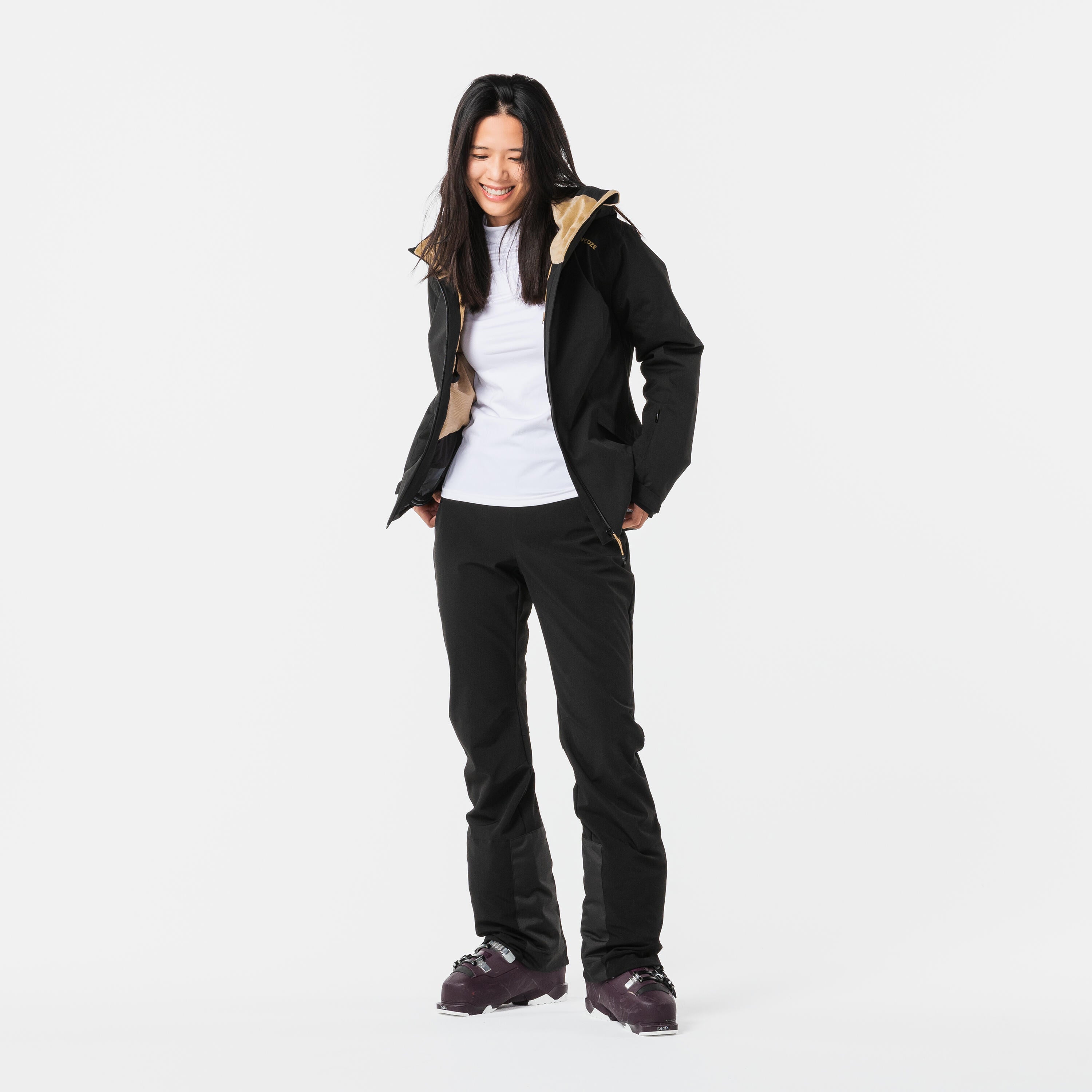 wedze-500-slim-skihose-damen-wasserdicht-schwarz image 6