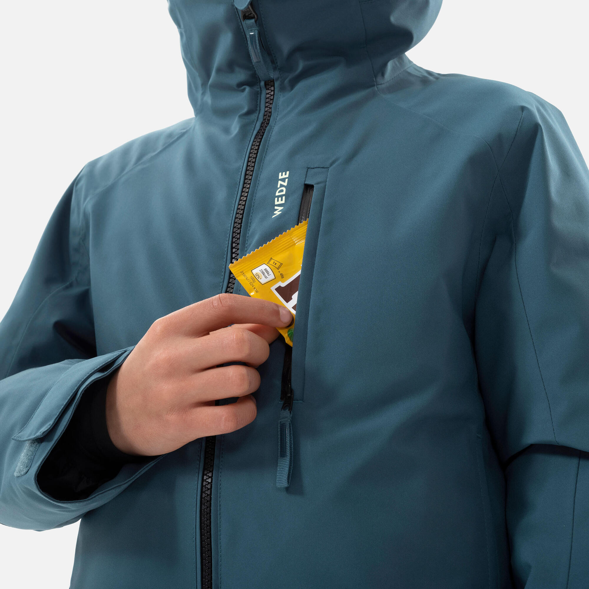 wedze-550-kinder-skijacke-warm-wasserdicht-petrol-10j image 4