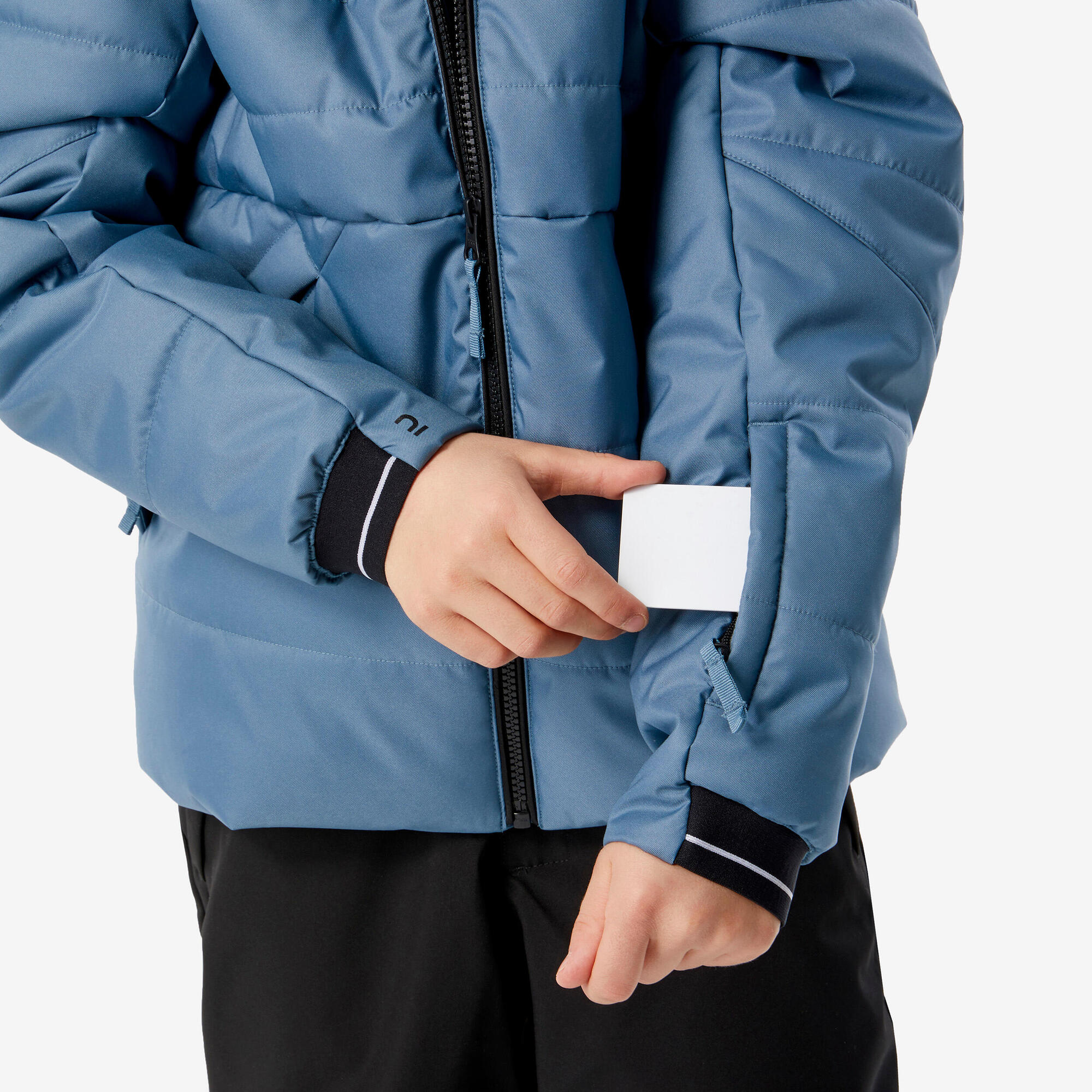 wedze-100-puffer-skijacke-kinder-wasserdicht-blue-gray image 7