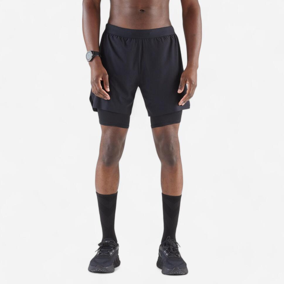 kiprun-run-500-2-in-1-laufshorts-herren-smoked-black image 1