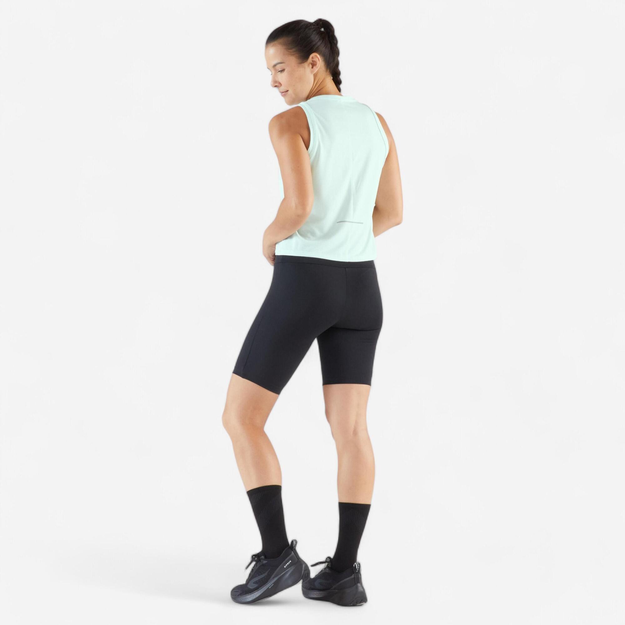 kiprun-run-500-damen-crop-top-lauftop-light-jade image 2