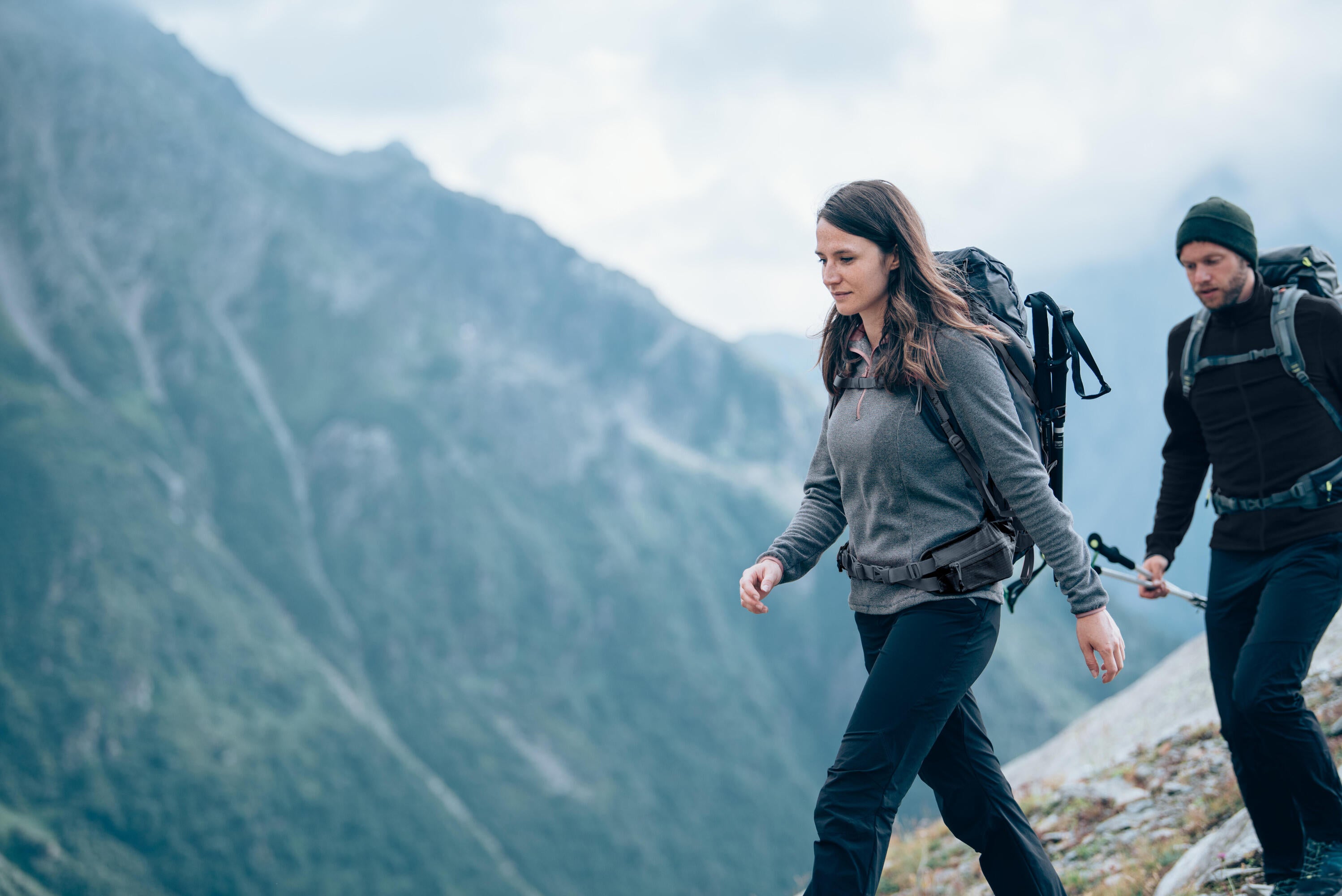 quechua-mh100-damen-fleece-halbrei-verschluss-grau image 6